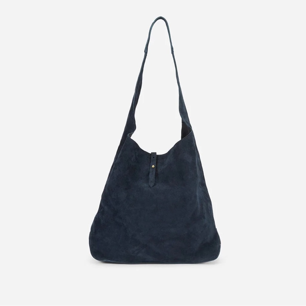 Parker Clay Mimi Shoulder Bag in Navy Suede
